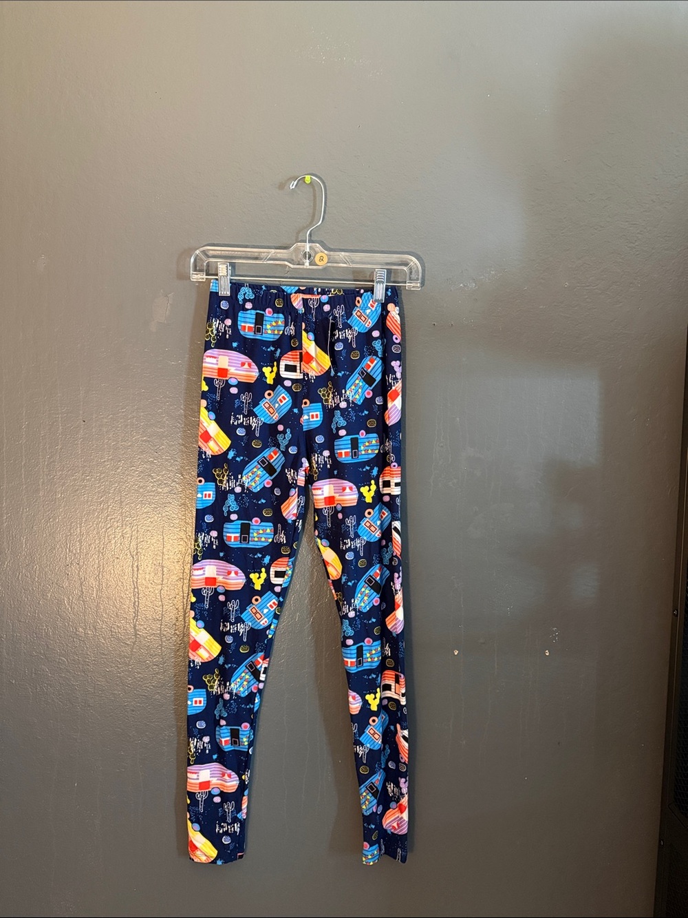 Kids Navy Space & Camper Print Leggings